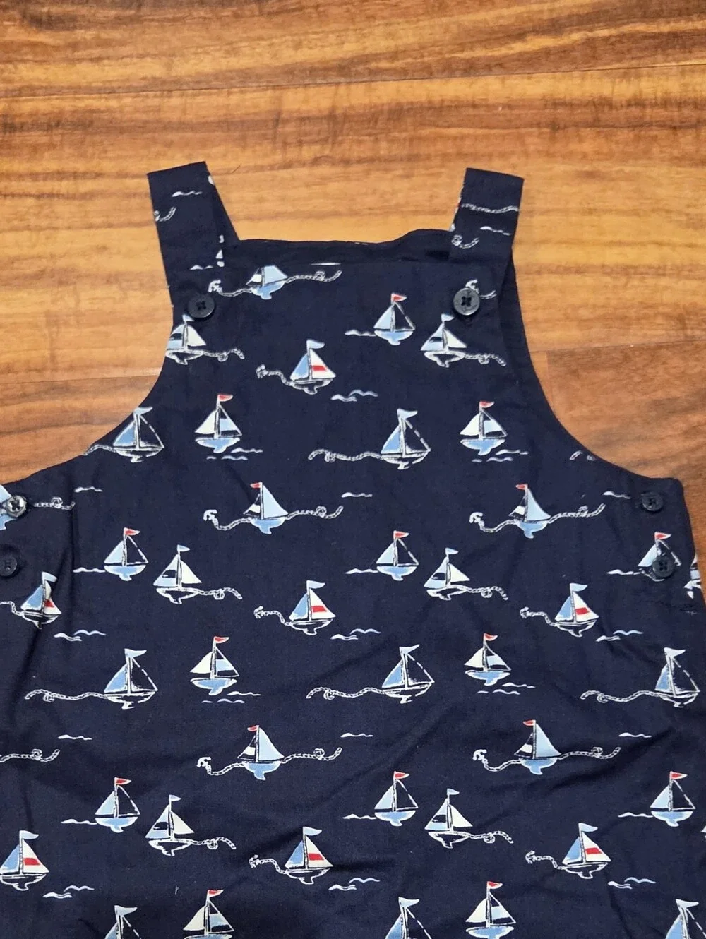 Janie and Jack NWT 6-12 Months Sailboat Shortall, Bodysuit and Reversible Sunhat